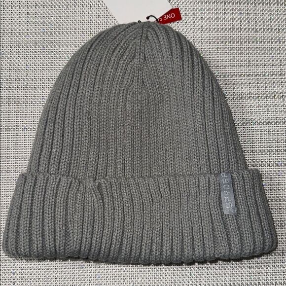 SPYDER OS Women’s Unisex Gray Fleece Lined Ribbed Knit Scull Cap Beanie Hat main image 6